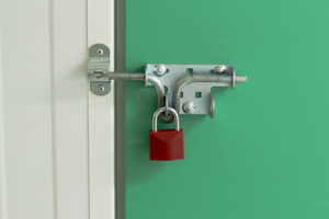 Storage unit door lock